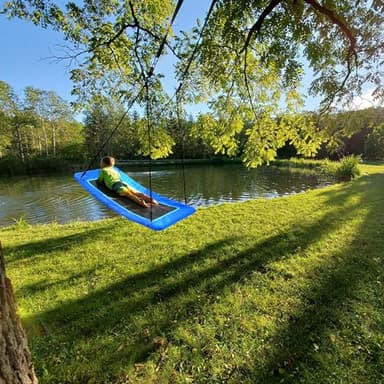 Trekassy 700lb Giant 60" Skycurve Platform Tree Swing for Kids and Adults with 2 Hanging Straps-Blue - Image 3