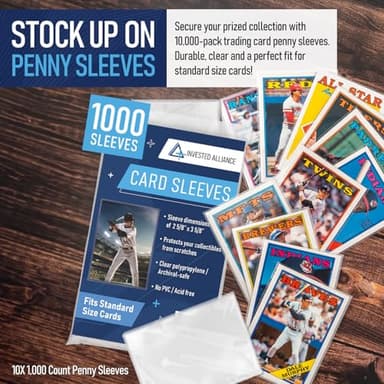 Premium Penny Sleeves for Trading Cards | Soft Trading Card Sleeves for Baseball Cards, Ultra Clear Plastic Pro Sports Card Sleeve, Football, MTG Collector Sleeve (Standard + Thick Options Available) - Image 3