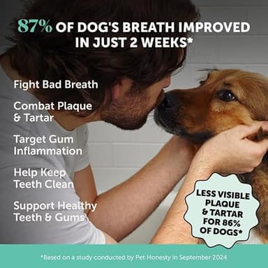Dog Breath Freshener Dental Powder for Teeth Cleaning Plaque Off, Dental Care for Dogs, Tartar Remover for Teeth with Natural Herbal Blend + Postbiotics (Mint - 30 Servings) - Image 3