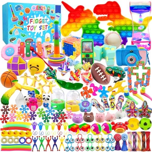 125 Pack Fidget Toys Assortment for Kids 4-8-12,Stress&Anxiety Relief Toys for Party Favors,Treasure Box Fillers,Classroom Prizes Rewards,Carnival,Pinata Stuffers - Image 1