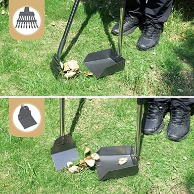 Heeyoo Dog Pooper Scooper, Dog Poop Tray and Rake Set, Pet Waste Removal Scoop with Long Adjustable Sectional Stainless Handles - Image 7