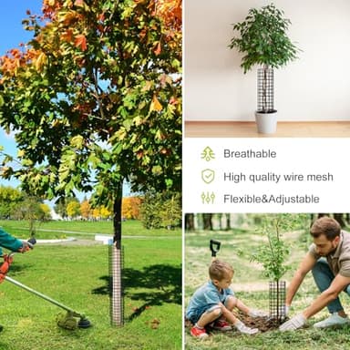 RIFNY Tree Trunk Protector Guard, Metal Tree Guards Bark Protectors with Zip Ties from Mowers Trimmers Deer, Outdoor Plant Protectors from Animals (16.5 Inch, 6 PCS) - Image 6