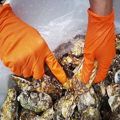 TitanFlex Heavy Duty Industrial Orange Nitrile Gloves, 8-mil, Gloves Disposable Latex Free with Raised Diamond Texture Grip, Powder Free, Rubber Glove, Mechanic Gloves,100-ct Box (Large) - Image 6