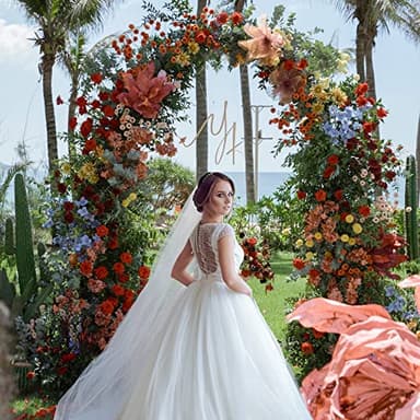 Wokceer Wedding Arch Backdrop Stand 8 FT Metal Backdrop Arch Stand for Wedding Ceremony Birthday Party Bridal Shower Floral Balloon Arch Decoration - Image 3