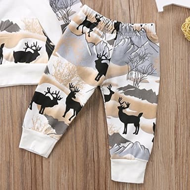 CIYCUIT Baby Boy Deer Outfit Toddler Infant Fall Winter Clothes Hoodie Pants Set 0-6 Months - Image 6