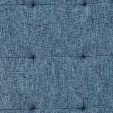 SIMPLIHOME Draper 40 inch Wide Mid Century Modern Rectangle Tufted Ottoman Bench in Denim Blue Linen Look Fabric, Assembled, for the Living Room and Bedroom - Image 8