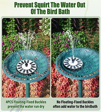 GAIZERL Solar Fountain Bird Bath Fountains Pump Upgraded 100% Glass Panel, Solar Powered Water Fountain with 8 Nozzle & 4 Fixer for Garden, Pond, Pool, Patio, Outdoor - No Battery Needed - Image 5