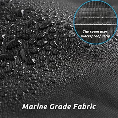 Mancro Boat Cover, 17-19ft Waterproof Trailerable Boat Cover, Heavy Duty UV Resistant Marine Grade Outboard Cover Compatible for Bass Boat, Fits Bayliner Tri-Hull V-Hull Fishing Runabout Boat, Black - Image 5