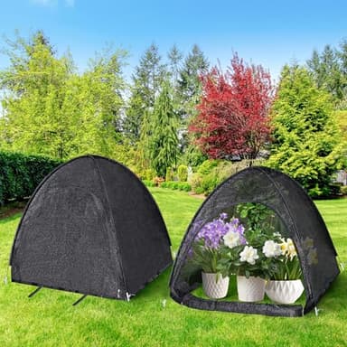 DECOHS 2 Pack 33" x 33" x 33" UV Resisitant 80% Pop up Plant Shade Tent, Garden Sunshade Cloth Sun Protection Tent, Sunblock Plant Cover Net with Stakes for Outdoor Plants Flower Potted - Image 7