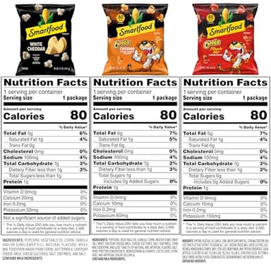 Smartfood Popcorn, White Cheddar and Flamin' Hot White Cheddar Variety Pack, 0.5 Ounce (Pack of 40) - Image 2