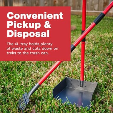 Pawler Pooper Scooper for Large Dogs, Small Dogs and Horses, Metal Poop Scooper Set with Long Handle Rake and Tray for Yard, Grass, Dirt or Gravel, Heavy Duty Aluminum Poop Picker Upper - Image 3