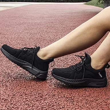 Feethit Womens Running Shoes Tennis Walking Shoes Slip on Sneakers Lightweight Gym Shoes for Workout Work Travel Athletic Black Size 5.5 - Image 6