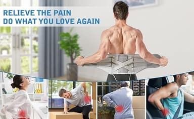EGJoey Back Brace for Lower Back Pain Relief - Back Support Belt for Women & Men for Herniated Disc, Sciatica. Removable Stays for Lower Back Support with 2 Different Hardness Sets (Grey, Medium) - Image 6