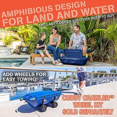 Cuddy Floating Cooler and Dry Storage Vessel – 40QT – Amphibious Hard Shell Design - Multiple Color Options - Image 4