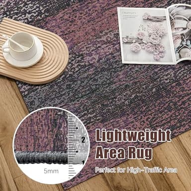 RUGSURE Washable Area Rug - 1/6 Thick - Stain & Water Resistant Non-Slip - Resistant Rug for Living Room, Bedroom, Nursery, Pet & Child Friendly, Vintage Charm Area Rugs (Burgundy, 9' x 12') - Image 6