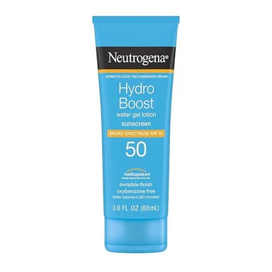 Neutrogena Hydro Boost Moisturizing Water Gel Sunscreen Lotion with Broad Spectrum SPF 50, Water-Resistant & Non-Greasy Hydrating Sunscreen Lotion, Oil-Free, 3 fl. oz, 3 Pack - Image 1