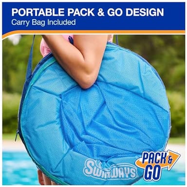 SwimWays Spring Float Premium Hammock Pool Lounger, Inflatable Pool Floats Adult with Fast Inflation for Ages 15 & Up, Sky Blue - Image 6