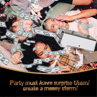 Money Gun Shooter – RUVINCE Money Gun for Movies That Look Real, Prop Gun Make it Rain, Handheld Cash Gun for Game Movies Party - Image 5