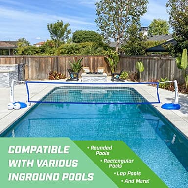 GoSports Splash Net PRO Pool Volleyball Net Includes 2 Water Volleyballs and Pump - Image 3