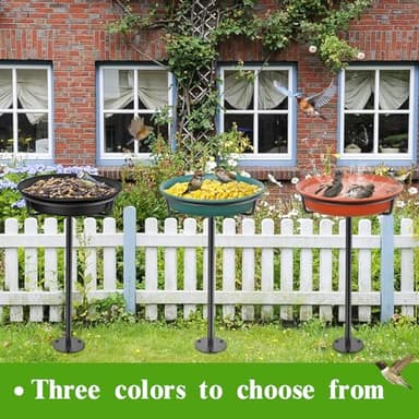 VeyFolzin.st Bird Baths for Outdoors, Detachable Birdbaths for The Garden Clearance, Freestanding Bird Baths for Outdoors Heavy Duty, Bird Bath Bowl Spa & Birdfeeder with Metal Stake Stand (Black) - Image 7