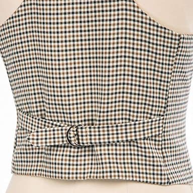 GRACE KARIN Vest Top for Women Brown Lightweight Dressy Suit Vest(M, Brown Plaid) - Image 8