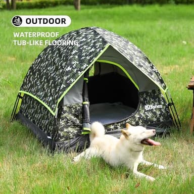 GDanes Camouflage Dog Tent House - Portable Indoor/Outdoor Dog Bed with Soft Pad for Large Dogs, 42 x 42 x 32 Inches - Image 5