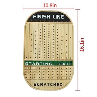 Jyquorp Horse Race Board Game Racing Game Thickened Solid Wood with 11 Luxurious Durable Classic Metal Horses with 4 Dice and 2 Boxes of Cards Horse Racing Game (Log Color, Oval)… - Image 2