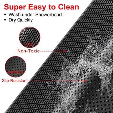 Waretary Cat Litter Box Mat: 36"x 30" Waterproof Kitty Cat Litter Trapping Mat, Easy-clean Double-layer Scatter Control Pad Rug (Black) - Image 7