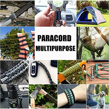 650lb Paracord/Parachute Cord - 9 Strand Paracord Rope - 100', 200' Spools of Parachute Cord, Type III Paracord for Camping, Hiking and Survival (Army Green, 200 Feet) - Image 7