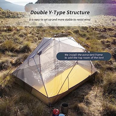Naturehike Mongar 2 Person Backpacking Tent, 3 Season Camping Tent,Double Layer Free Standing Two Person Tents for Camping Hiking Cycling (210T Polyester- Blue) - Image 6
