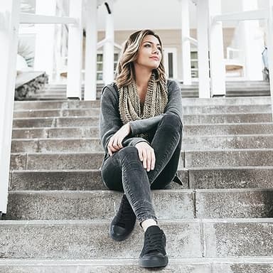 Obtaom Women’s Canvas Shoes Low Top Fashion Sneakers Slip on Walking Shoe(Black/Black US9) - Image 5