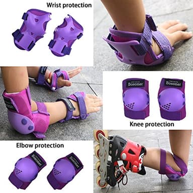 BOSONER Kids/Youth Knee Pads Elbow Pads Wrist Guards Set for 3-15 Years, Child Protective Gear Set for Multi-Sports Outdoor, Roller Skates, Cycling, BMX Bike, Skateboard, Inline Skating, Scooter - Image 3