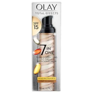 Olay Total Effects Tone Correcting Face Moisturizer with Sunscreen SPF 15, Light to Medium 1.7 Ounces - Image 1