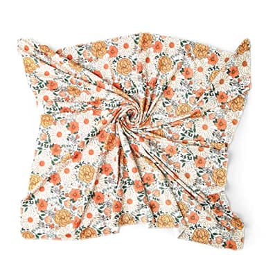 Konssy Baby Girl Newborn Receiving Blanket with Headband Set Baby Swaddle Nursery Swaddle Wrap - Image 3