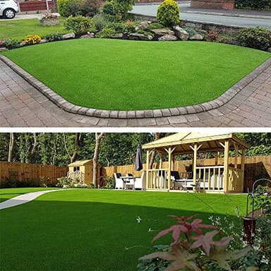 Artificial Grass Turf Lawn-5FTX10FT, 0.7" Indoor Outdoor Garden Lawn Landscape Synthetic Grass Mat Fake Grass Rug - Image 5