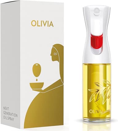 FLAIROSOL OLIVIA. The Original Advanced Oil Sprayer for Cooking, Salads, BBQs and More, Continuous Spray with Portion Control, Trusted by Chefs. Patented Technology. (Glass Bottle) (Golden Leaves - Image 1