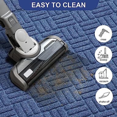 Mibao Front Door Mat, Heavy Duty Durable Welcome Mat for Outdoor Indoor, Dirt Trapper Waterproof Super Absorbent Door Mat for Entryway Outside Patio Porch, 29.5" x 17", Blue - Image 4