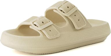 CUSHIONAIRE Women's Fame recovery cloud slide with +Comfort - Image 1