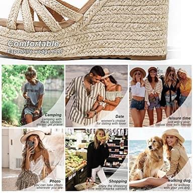 mikarka Sandals for Women 2025: Comfortable Wedge Platform Sandals Women - Braided Espadrilles for Women Ankle Strap Open Toe Wedges Heels Beach Sandals Summer Shoes - Image 6