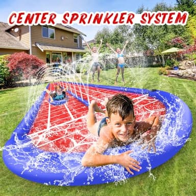 30Ft Slip Water Slide with 2 Bodyboards, Extra Long Slip and Slide Heavy Duty Double Lane for Adults and Kids, Summer Outdoor Water Toys Outside Play Backyard Games with Sprinkler - Image 3