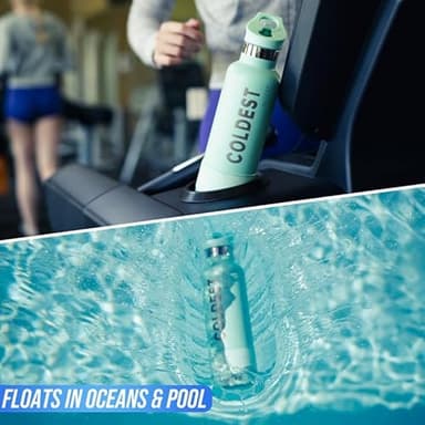 Coldest Insulated Water Bottle with Straw Lid - Stainless Steel Metal Thermos for Men & Women (Hyperspace White, 64 oz) - Image 9