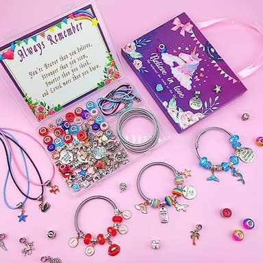 Charm Bracelet/Jewelry Making Kits for Kids Girls,Unicorn Birthday Gifts,Arts Crafts Toys for 5 6 7 8 9 12 Years Old Girls - Image 2