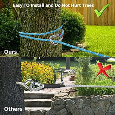 Dog Tie Out Cable for Camping - 50ft/70ft/100ft Portable Reflective Overhead Trolley System for Dogs up to 300lbs - Dog Lead for Yard Camping | Parks | Outdoor Events Blue - Image 5