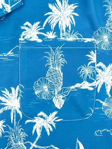 Men's Short Sleeve Hawaiian Shirt Quick Dry Loose Fit, Floral Print Tropical Cruise Beach Button Down Graffiti Aloha - Image 4