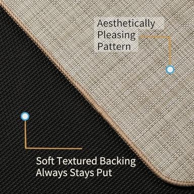 Chair Mat for Hardwood Floor, 47" x 52" Heavy Duty Office Chair Mat for Rolling Chairs, Anti Slip, Non-Curve, Floor Protector for Home Office, Beige Linen - Image 5