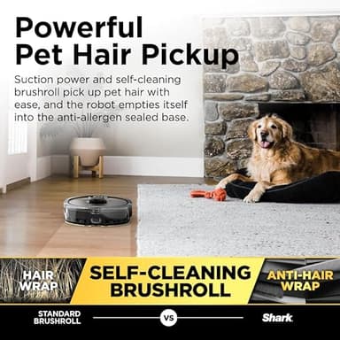 Shark Robot Vacuum & Mop Combo, Powerful Suction, Matrix Plus, 60-Day Debris Capacity, HEPA Bagless Self Empty Base, Sonic Mopping, Home Mapping for Pet Hair - Carpets & Hardfloor, AV2610WA - Image 9