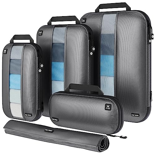 Premium Ultralight Compression Packing Cubes for Travel - Bag Factor Luggage Organizer Set (Grey - 5 Set) - Image 1