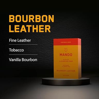 Mando Acidified Cleansing Bar - 24-Hour Odor Control - Removes Odor Better than Soap - Moisturizing Formula - SLS Free, Paraben Free - Safe For Sensitive Skin - Bourbon Leather - Image 3