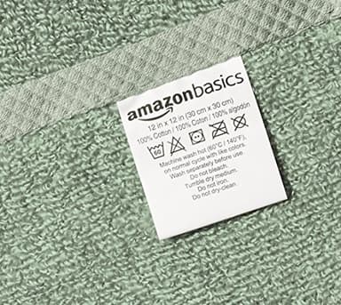Amazon Basics Cotton Washcloths, Quick-Dry, 12" x 12", 12-Pack, Seafoam Green - Image 6