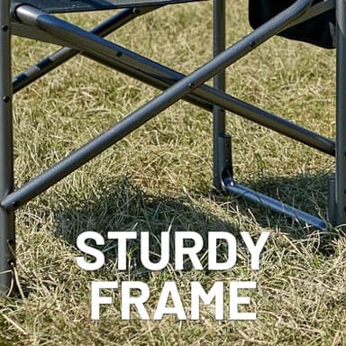 TIMBER RIDGE Aluminum Oversized Camping Chair, Lightweight Portable Directors Chair with Side Table Detachable Side Pocket for Outdoor Camping, Lawn, Picnic, Support 400lbs Black - Image 8